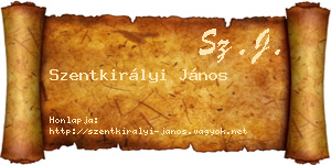 Szentkirályi János névjegykártya