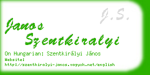 janos szentkiralyi business card
